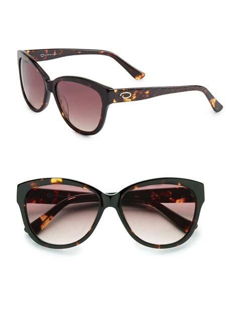 o by oscar de la renta modern cat-eye combo sunglasses